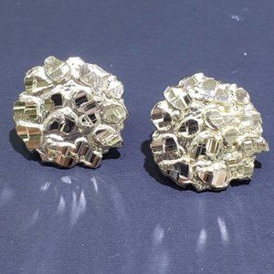 10K Solid Gold • NUGGET Round Earrings Diamond Cut